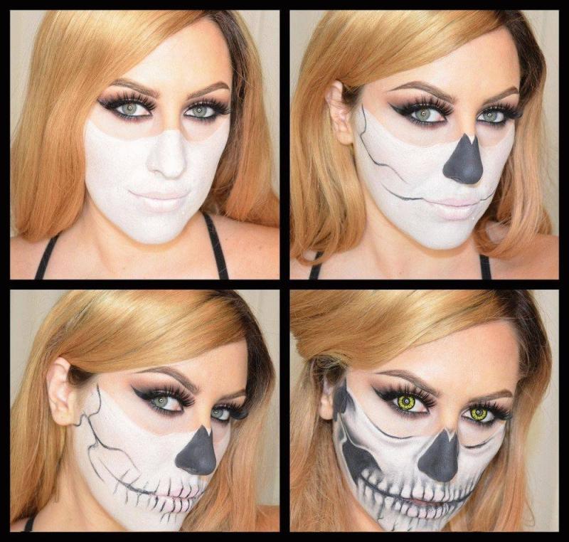 Аквагрим на Хэллоуин несложный