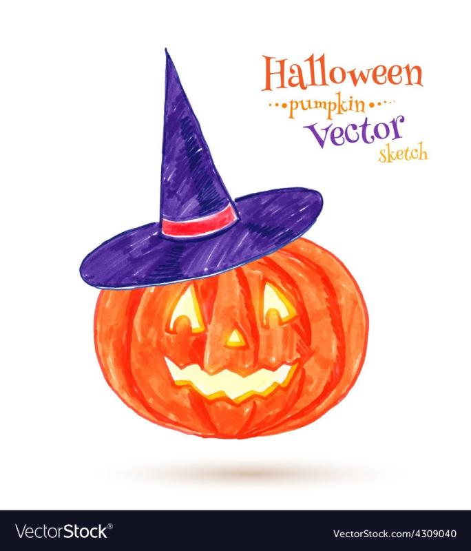 Рисунки на Хэллоуин для срисовки