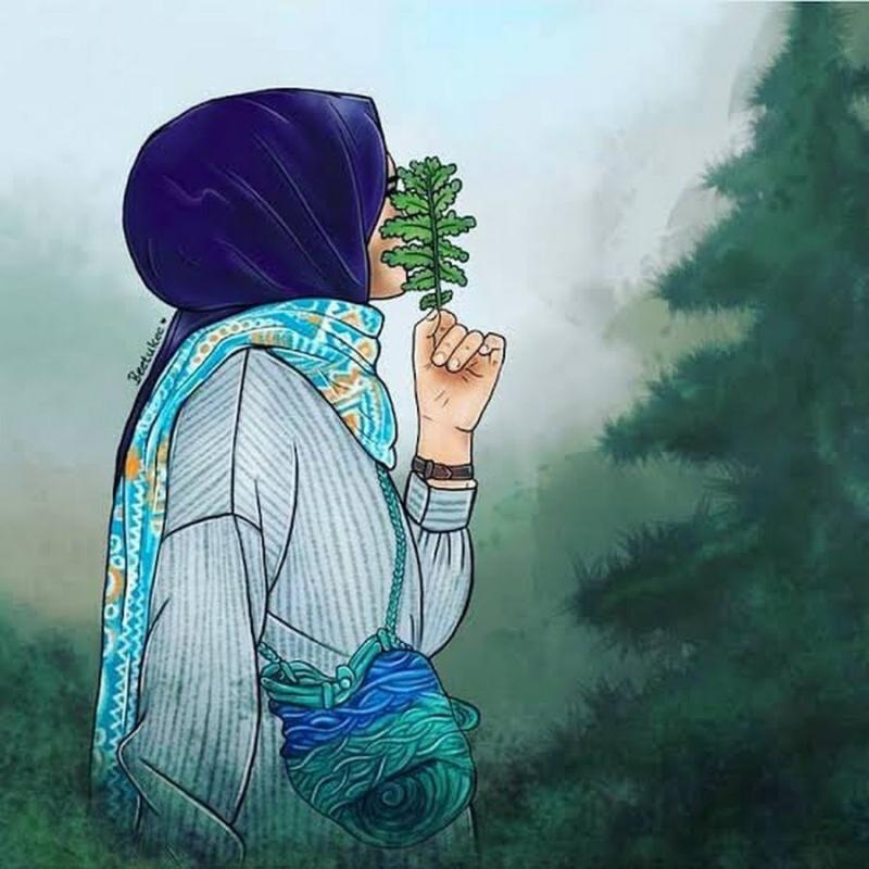 Мусульманка акварель