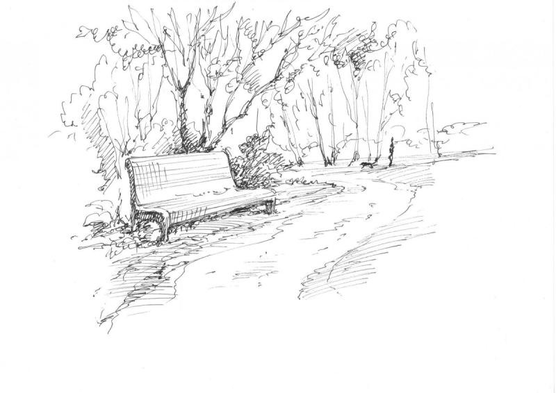 Пейзаж карандашом