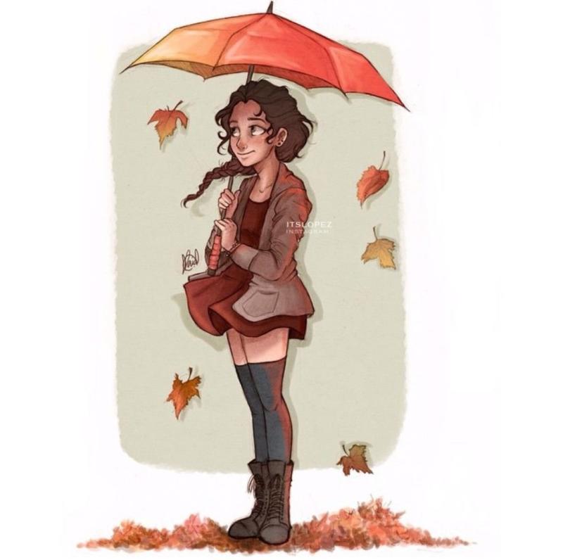 Осень в виде девушки