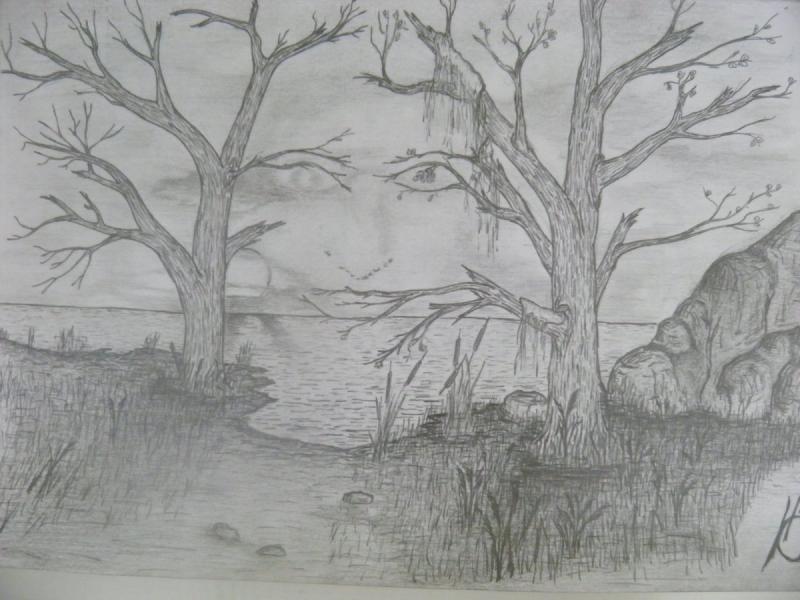 Наброски карандашом природа