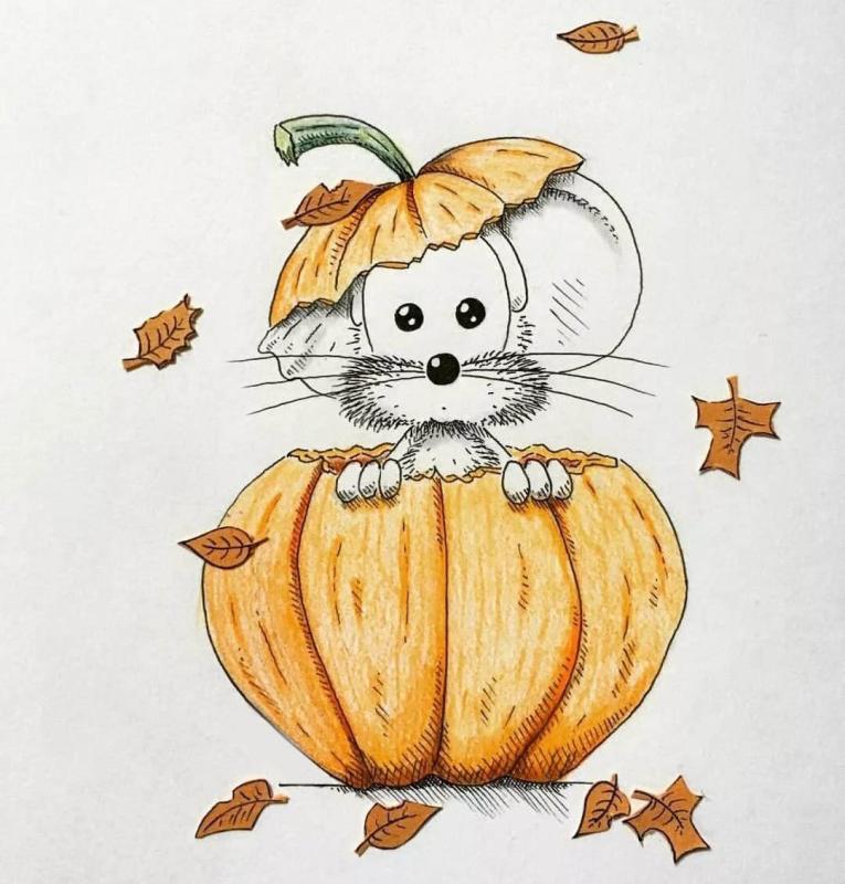 Милые осенние рисунки