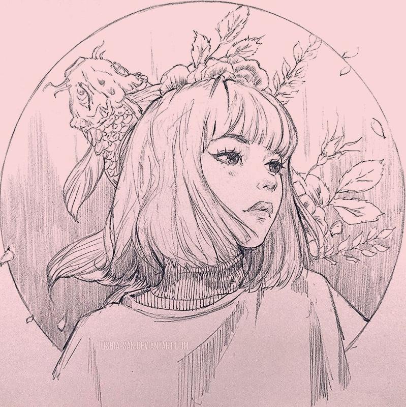 Зарисовки девушек для скетчбука