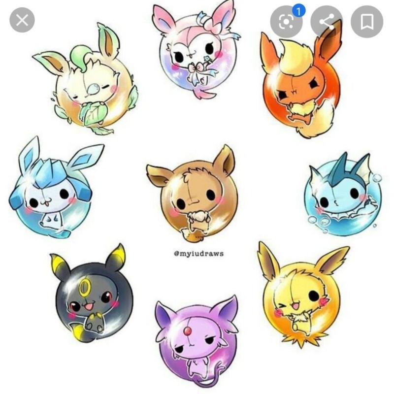 Покемоны Эволюция иви Стикеры