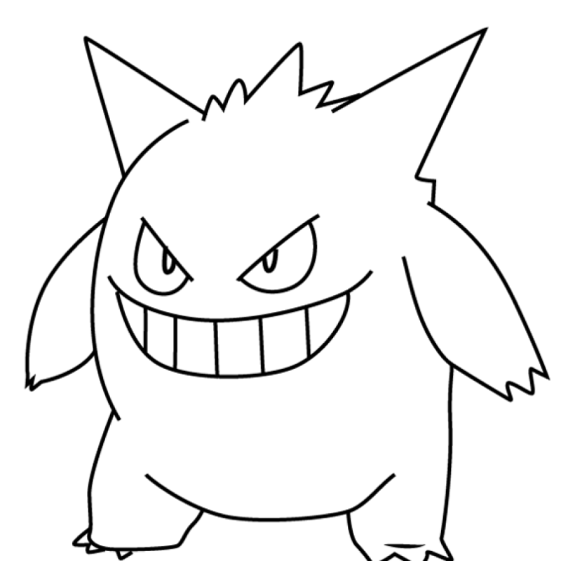 Раскраска покемон Генгар