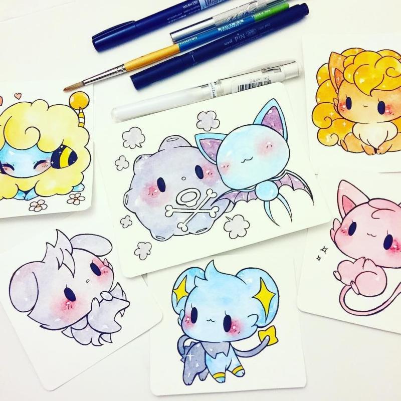 Скетчи персонажей Пикачу