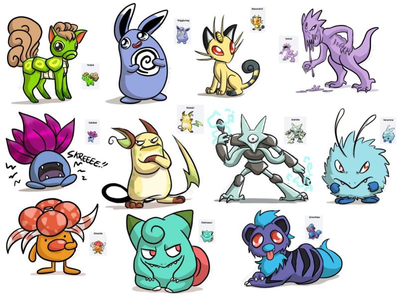 Покемоны зарисовки названия