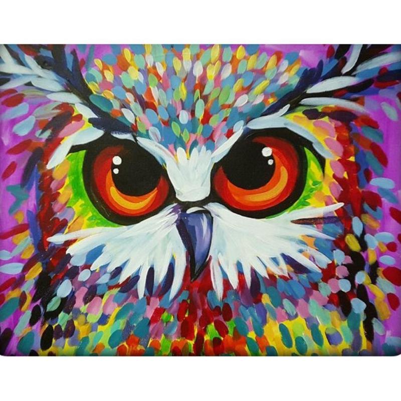 Совушка акрилом на холсте