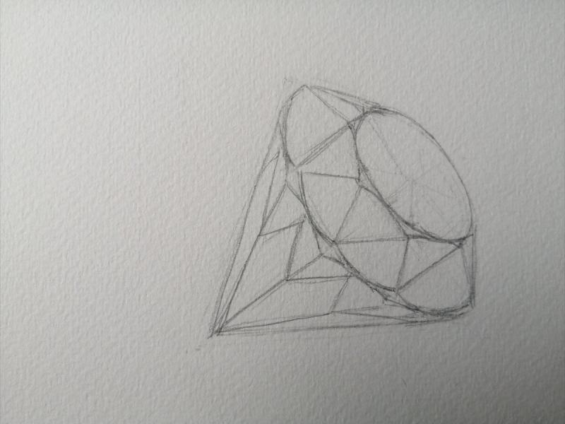 Бриллиант рисунок карандашом