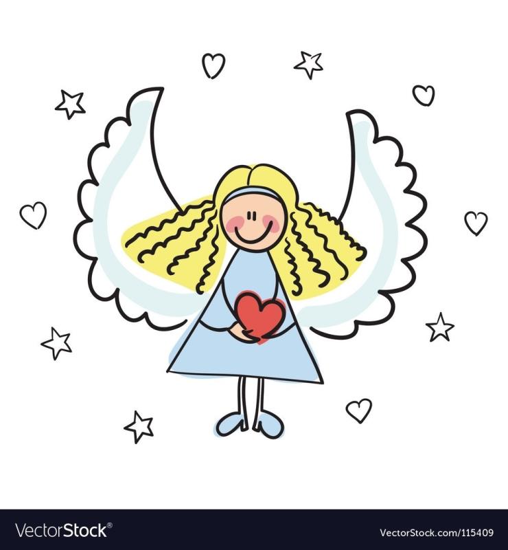 Рождественский ангел рисунок для детей цветной