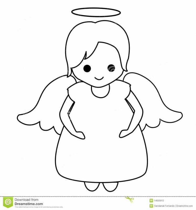 Лицо ангелочка для детей раскраска