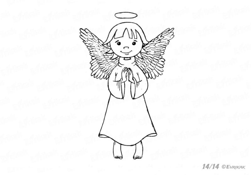Ангелочки рисунки карандашом
