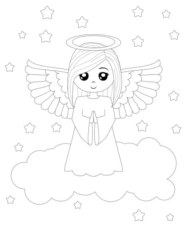 Ангел раскраска для детей