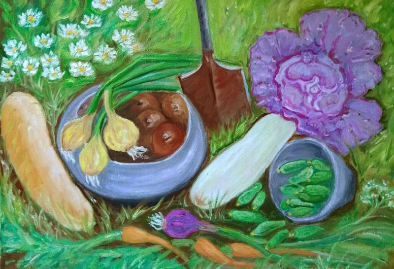 Стилизованная тыква в живописи