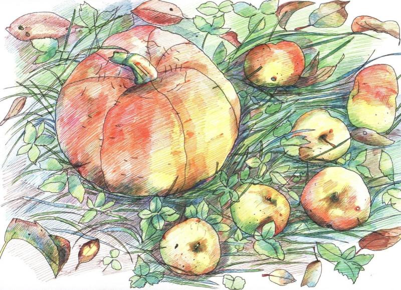 Картина из пластилина дары осени