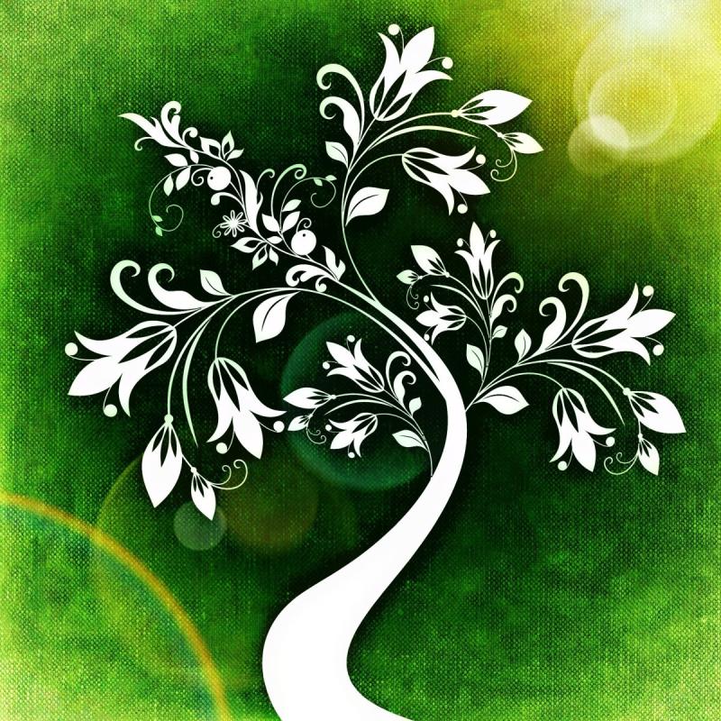 Синее дерево фон