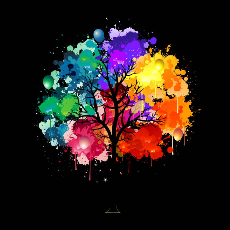Красивое цветное дерево