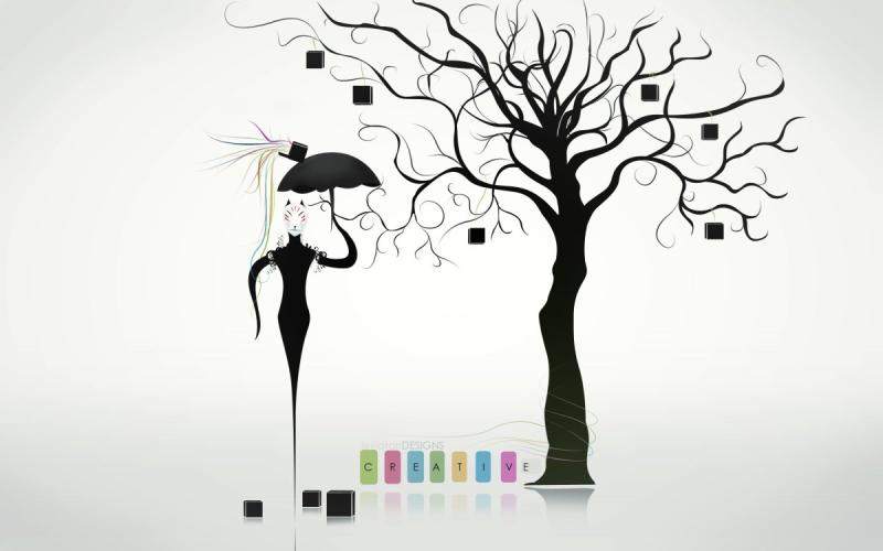 Дерево с женским силуэтом