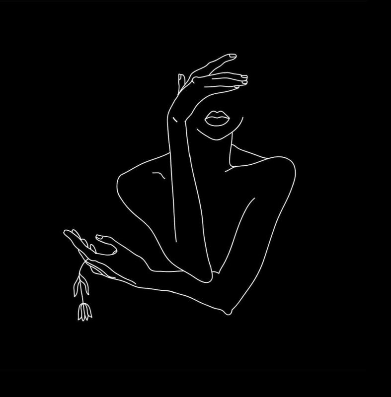 Девушка одной линией