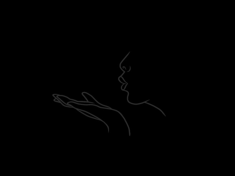 Девушка одной линией