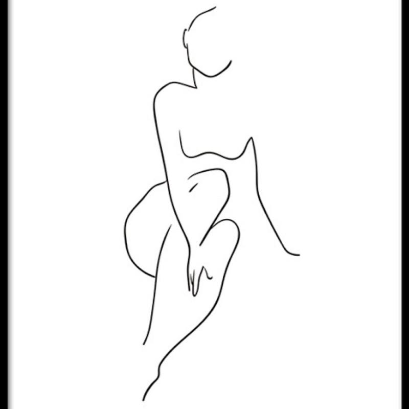 Девушка одной линией