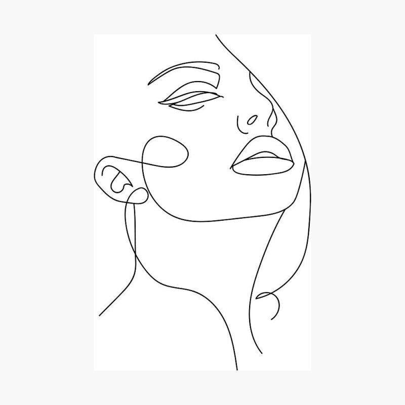 Контур женского лица