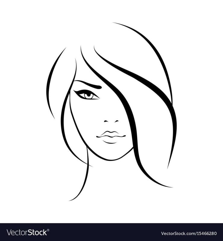 Контур женской головы