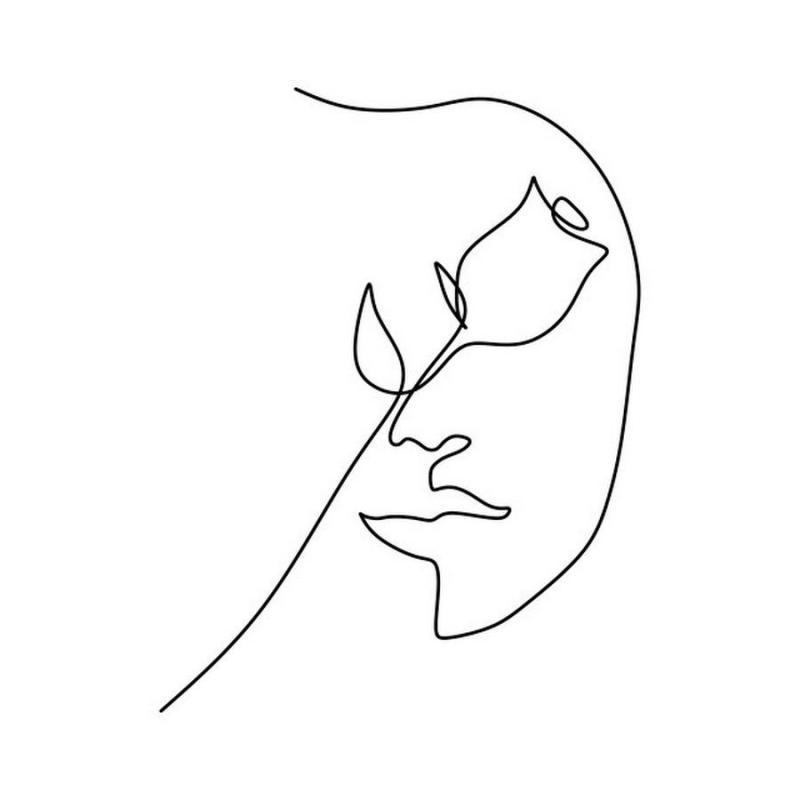 Очертания лица одной линией