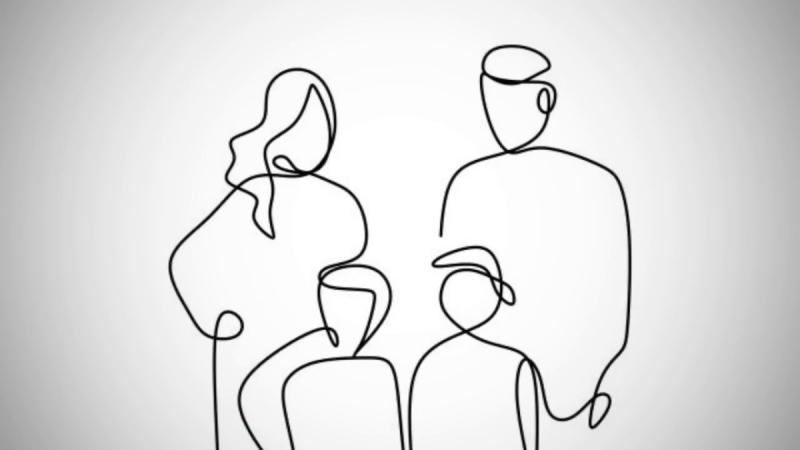 Семья одной линией