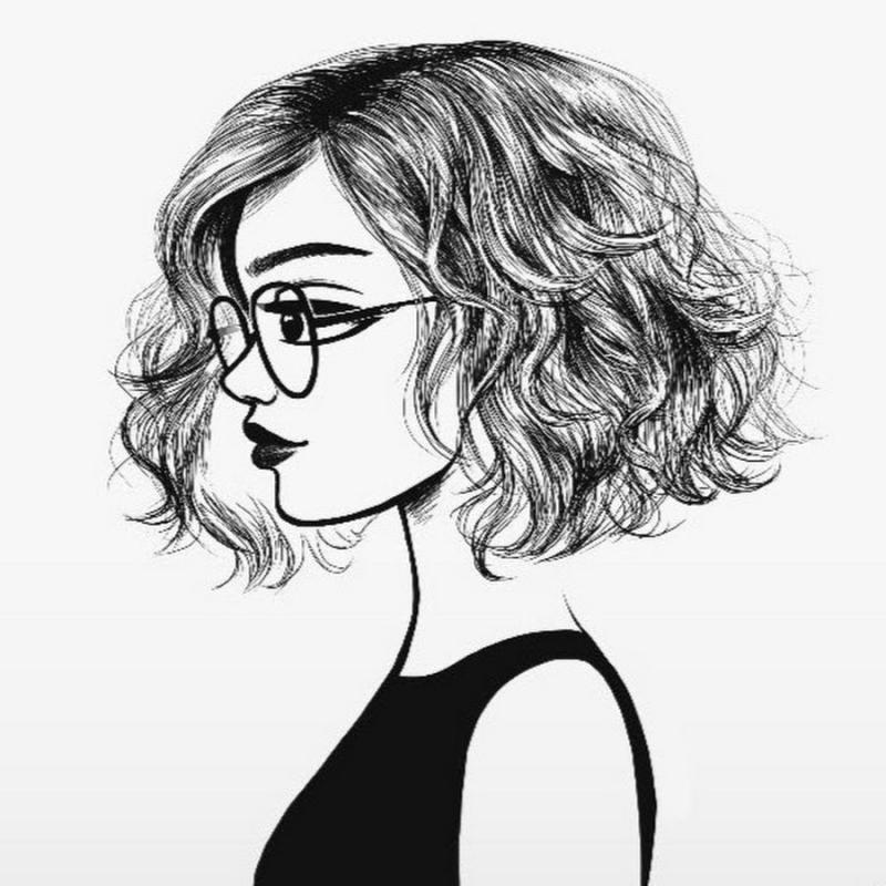 Нарисованная девушка в очках