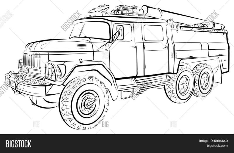 Пожарная машина ЗИЛ 131 рисунок