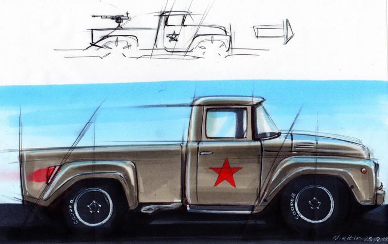 Армейский ЗИЛ 130 карандаш