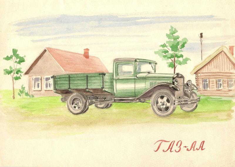 Ретро авто рисунок карандашом