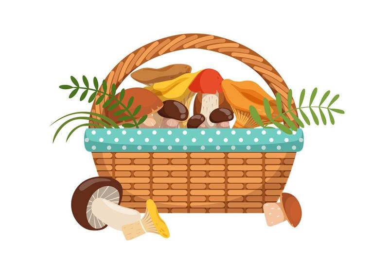 Корзина с грибочками для детей