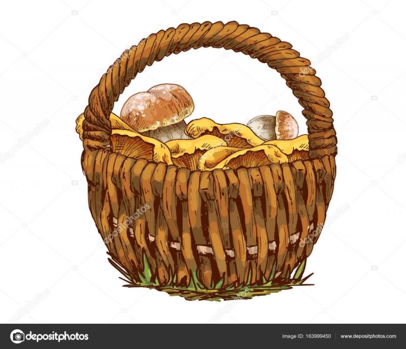 Корзина для грибов мультяшная