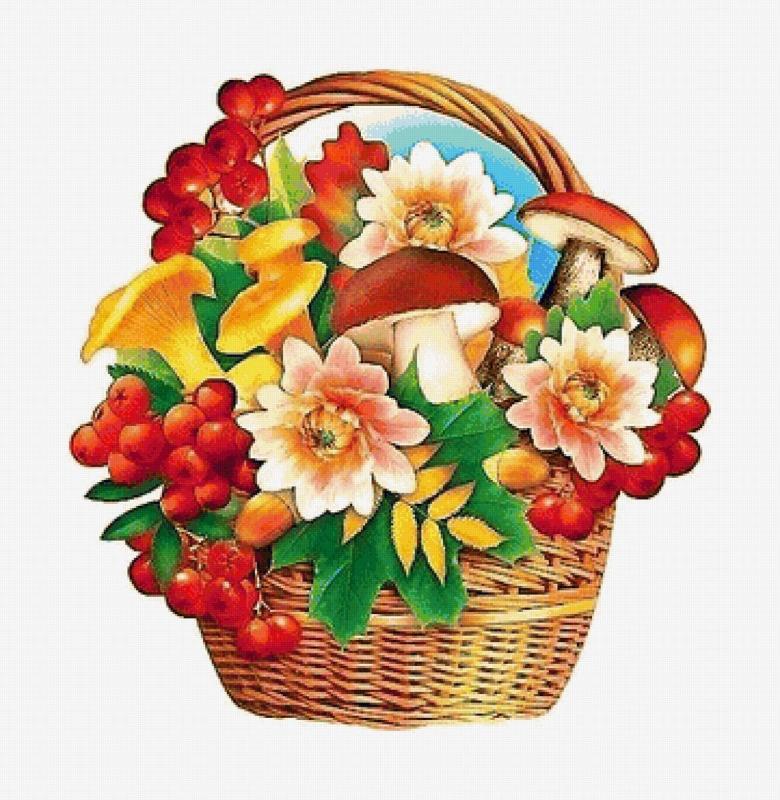 Оформление осенней корзинки