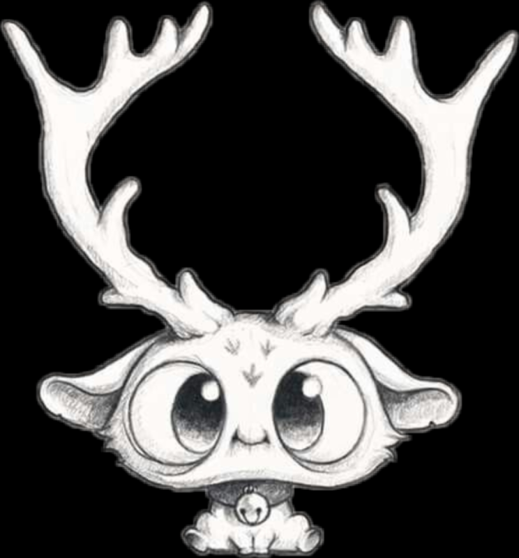 Рисунок оленя для срисовки легкие