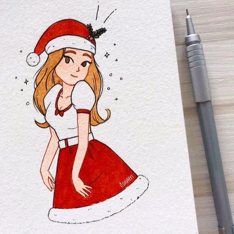 Новогодние рисунки для срисовки