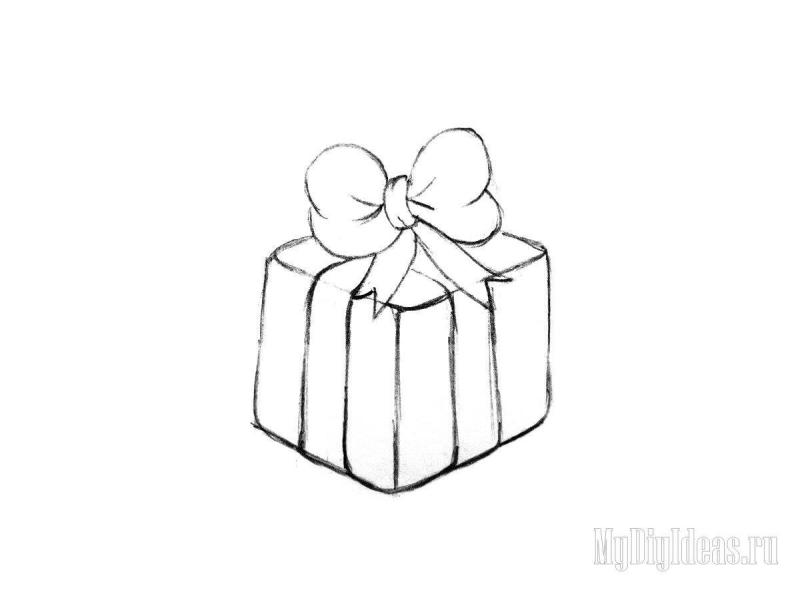 Новогодние рисунки легкие для срисовки подарок