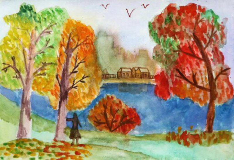 Детские рисунки на тему осень