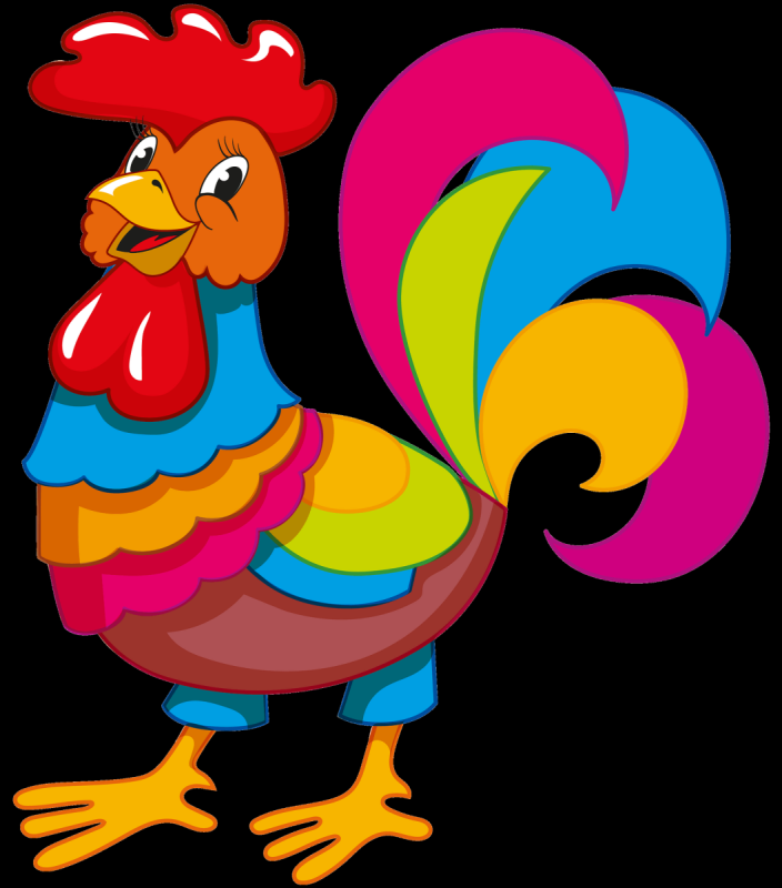 Рисунок петуха в цвете80