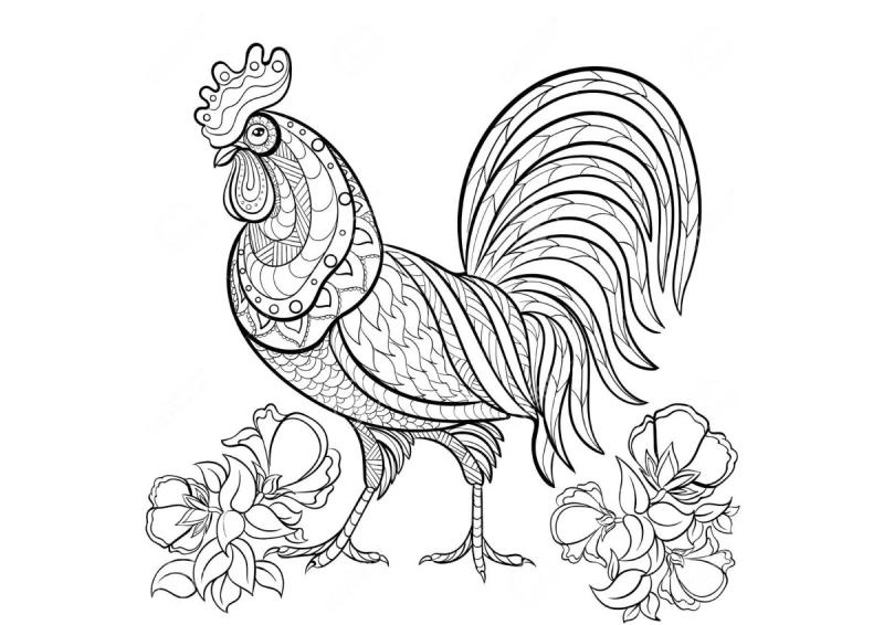 Петровская роспись петушок