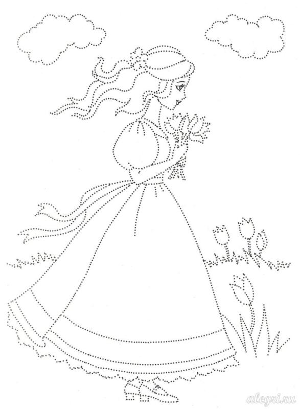 Раскраска Золушка с цветами