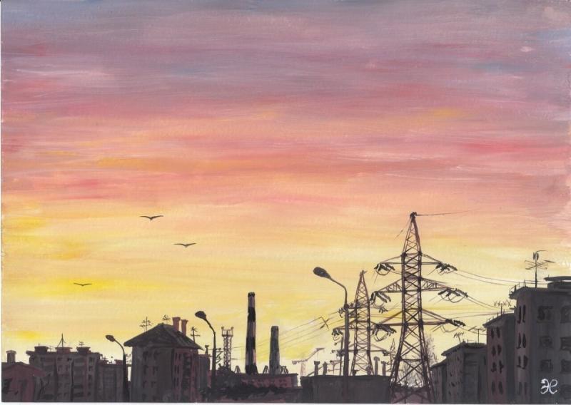 Рисование восхода солнца