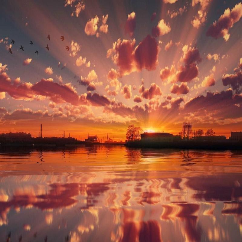 Небо гуашью