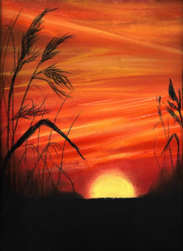 Закат на прозрачном фоне