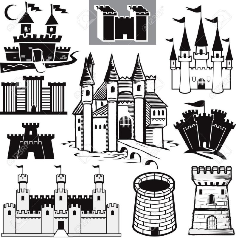 Замок рыцаря рисунок карандашом
