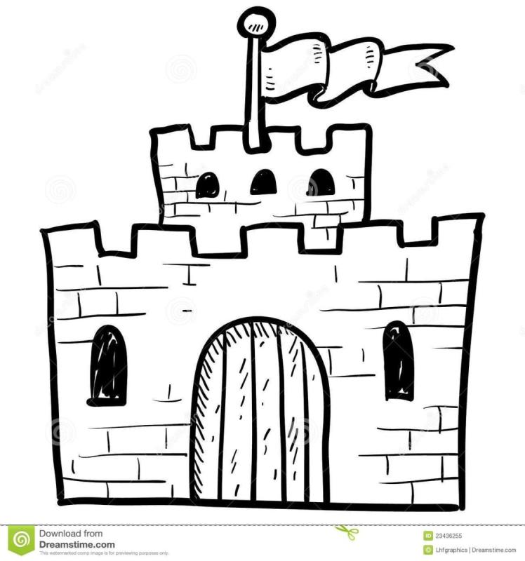 Рыцари рядом с замком