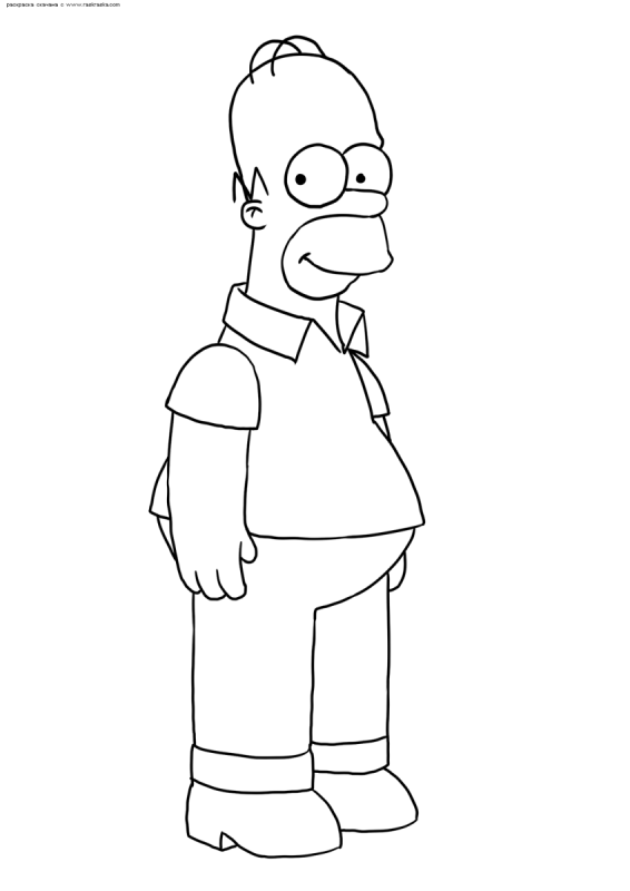 Гомер симпсон раскраска
